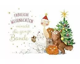 Doppelkarte. Green Karma X-MAS - Niedliche Katzen-Bande