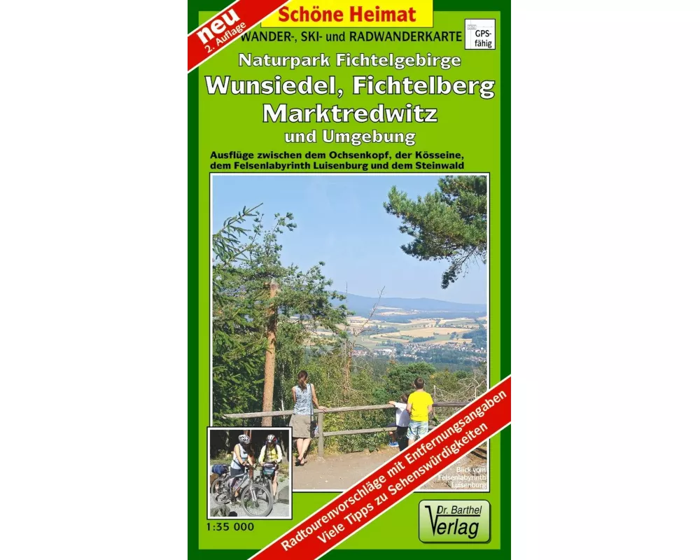 Wander-, Ski- und Radwanderkarte Naturpark Fichtelgebirge, Wunsiedel, Fichtelberg, Marktredwitz und Umgebung