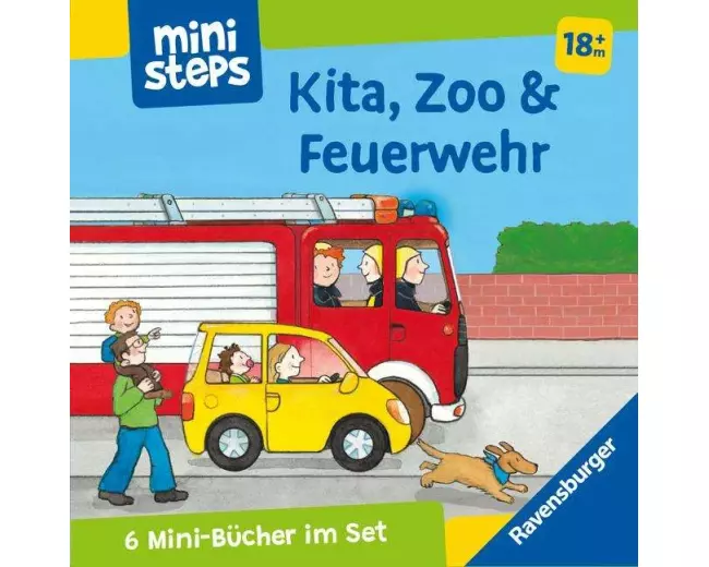 ministeps: Mein erster Bücher-Würfel: Kita, Zoo und Feuerwehr (Bücher-Set)