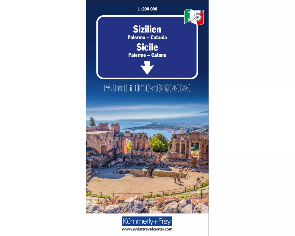 Kümmerly+Frey Regional-Strassenkarte 15 Sizilien 1:200.000