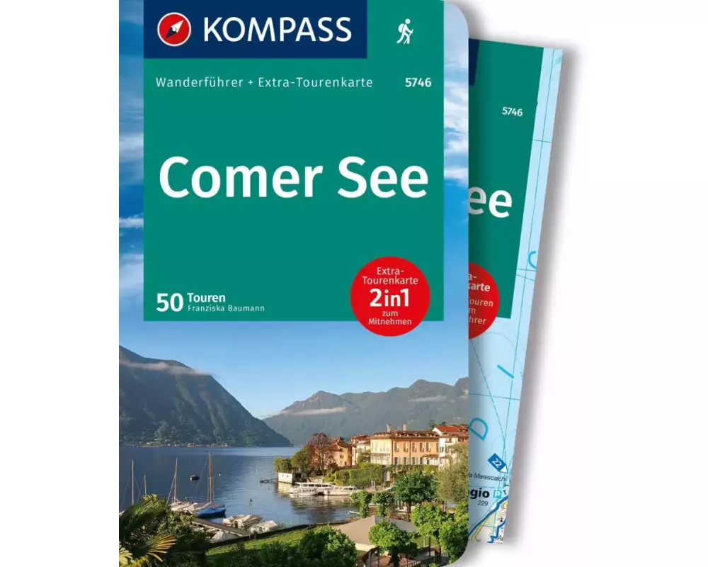 KOMPASS Wanderführer Comer See, 50 Touren mit Extra-Tourenkarte