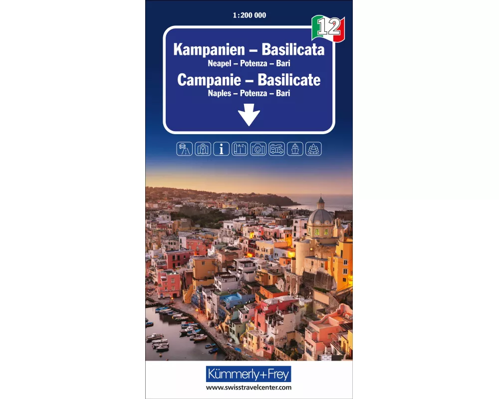 Kümmerly+Frey Regional-Strassenkarte 12 Kampanien, Basilicata 1:200.000