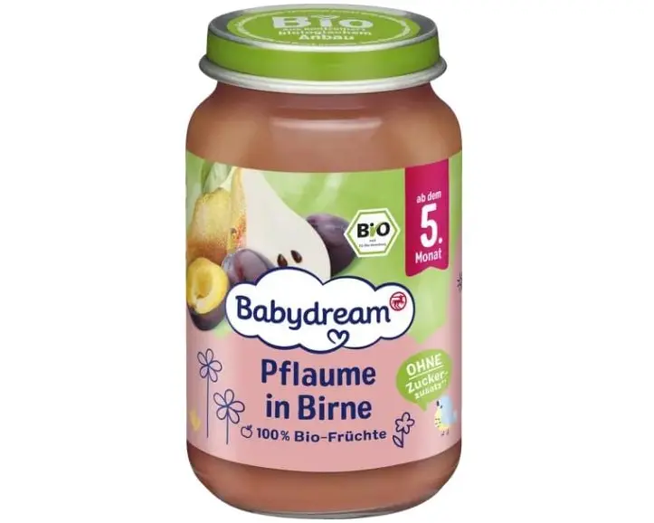 Babydream Gläschen Bio Pflaume in Birne 190 g