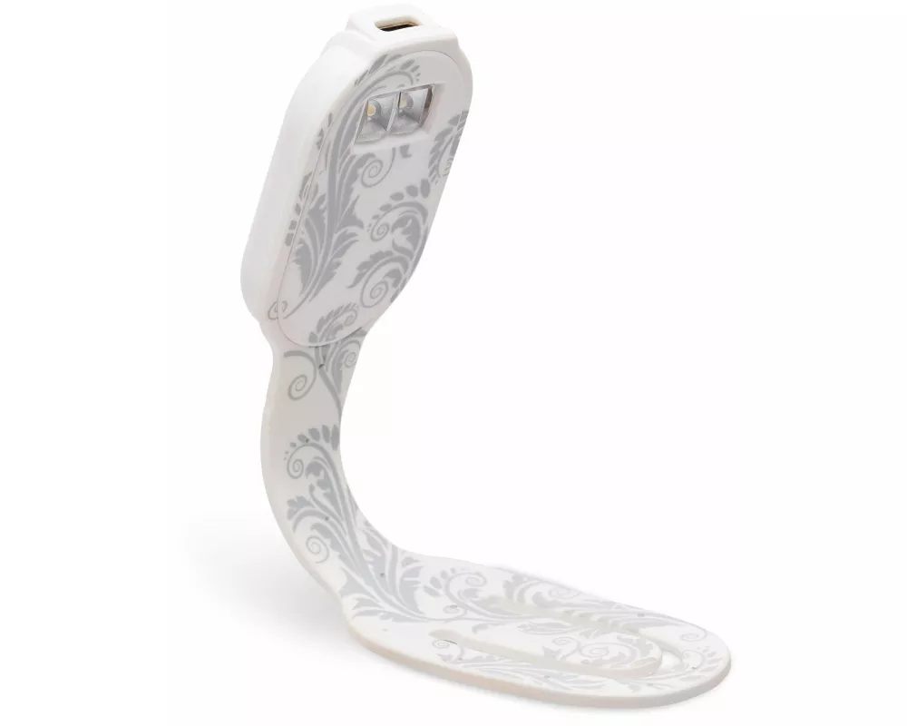 Flexilight RC (White Flowers) - wiederaufladbares Leselicht - 2 in 1 Leselampe & Lesezeichen - LED Leselicht - Geschenk für Leser, Buchliebhaber - Deu