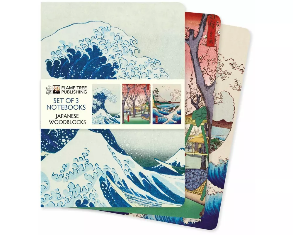 Japanese Woodblocks Set of 3 Standard Notebooks