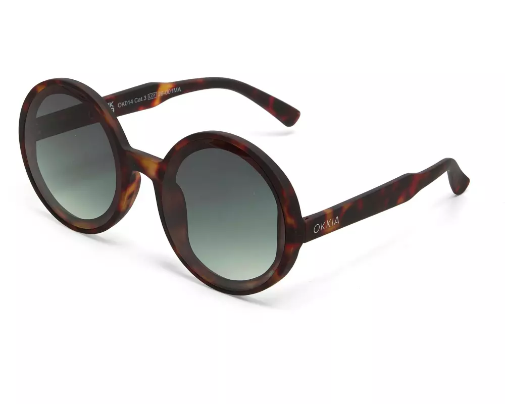 OKKIA Sonnenbrille Monica Classic Havana, Green Lens