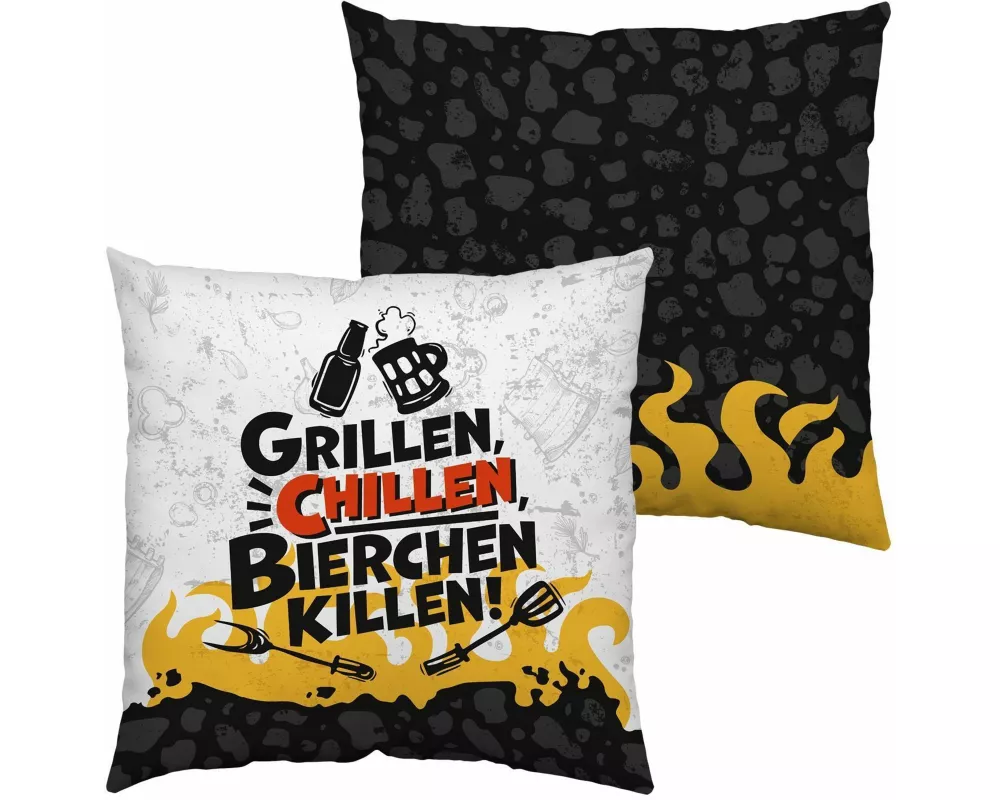 GRUSS & CO Baumwoll-Kissen Motiv Grillen