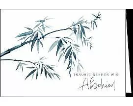 Doppelkarte. Traurig nehmen wir Abschied (Bambus)