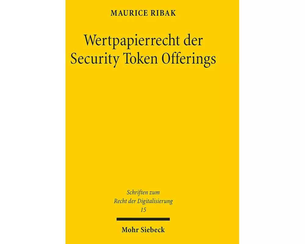 Wertpapierrecht der Security Token Offerings