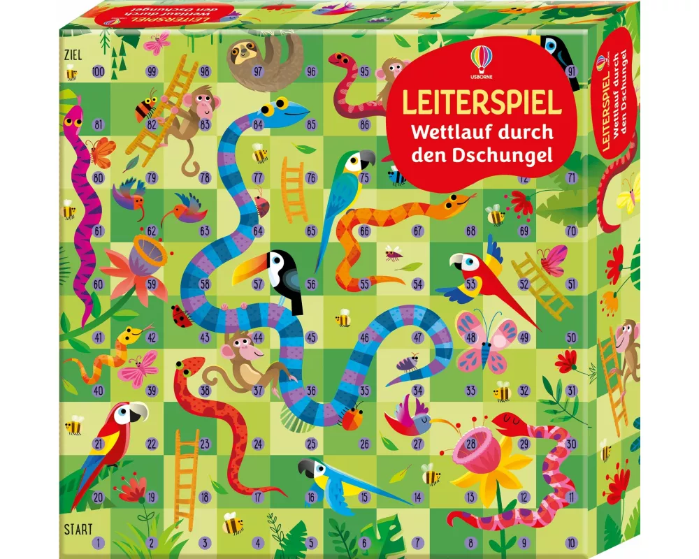 Leiterspiel: Wettlauf durch den Dschungel