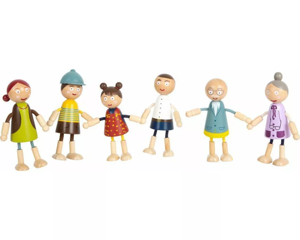 Biegepuppen-Familie aus Holz