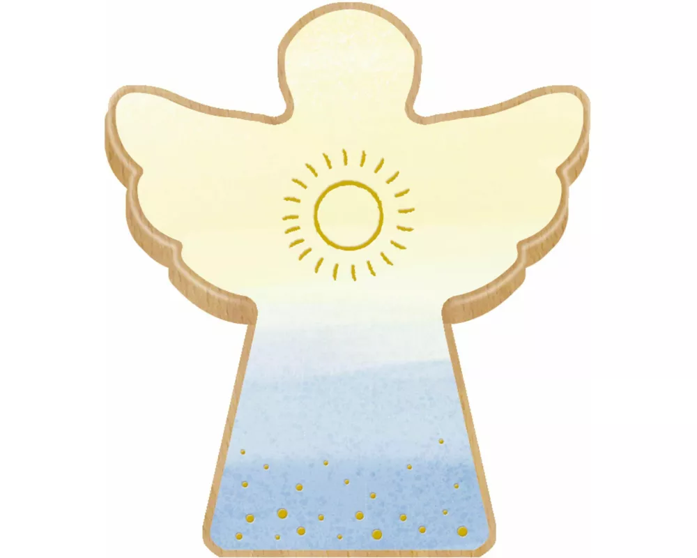 Holzengel mit Büchlein – Mein kleiner Schutzengel