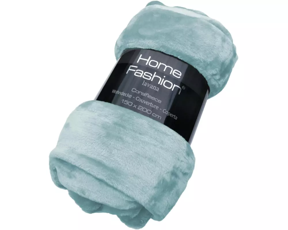Home Fashion Decke Fleecedecke 150 x 200 cm, Hellblau/Ciel