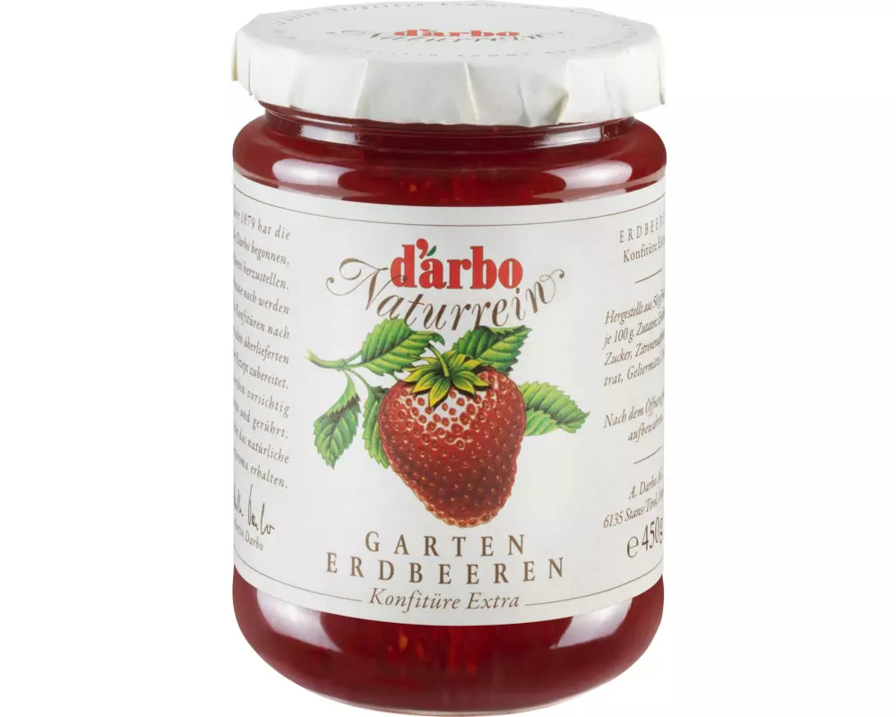 D'arbo Konfitüre Naturrein Erdbeeren extra 450 g