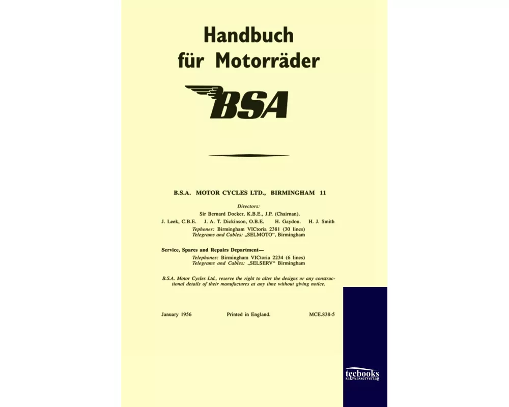 Handbuch für BSA-Motorräder (1956)