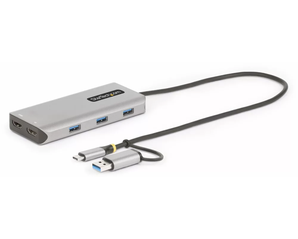 StarTech.com 167B-USBC-MULTIPORT laptop dock/port replicator Kabelgebunden USB 3.2 Gen 1 (3.1 Gen 1) Type-C Silber