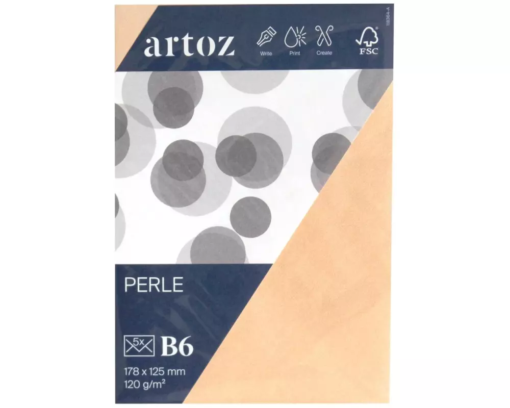 Artoz Couvert Perle B6, 5 Stück, Pfirsich