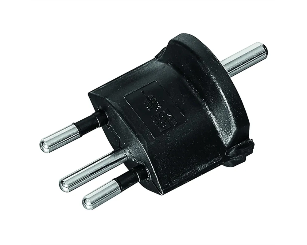 Fixadapter Typ 12/Schuko 3-polig schwarz