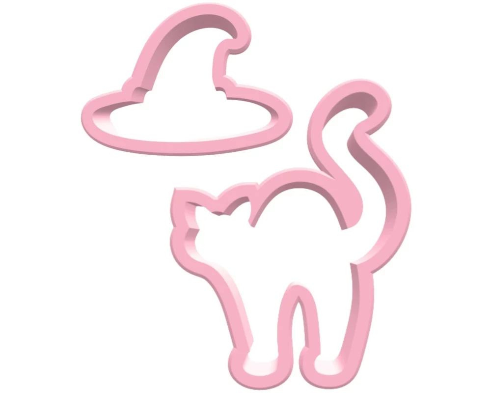 BackshopSchweiz Ausstechformen Set – Katze und Hut 1 Stück, Rosa