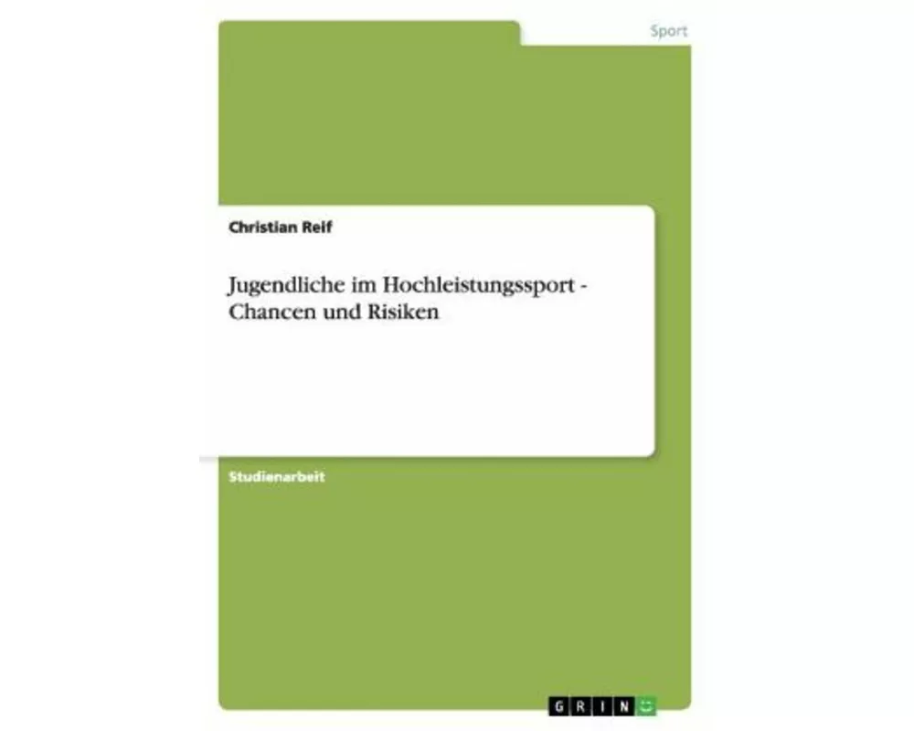 Jugendliche im Hochleistungssport - Chancen und Risiken