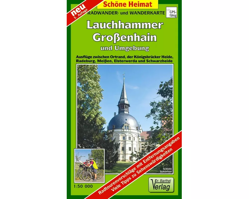 Radwander- und Wanderkarte Lauchhammer, Großenhain und Umgebung 1:50 000