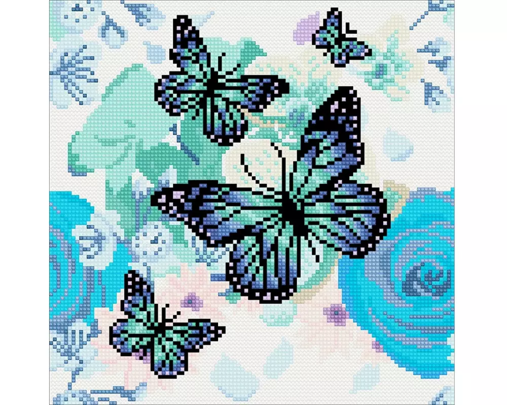 CRAFT Buddy Bastelset Crystal Art Kit Orchids & Butterflies 30 x 30 cm