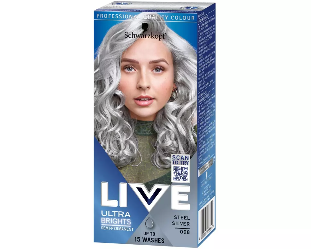Schwarzkopf LIVE Haarcoloration Ultra Brights 098 Steel Silver