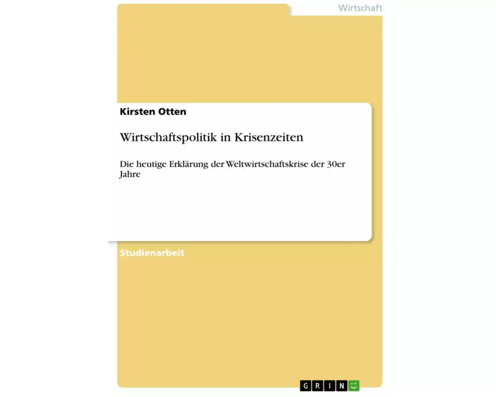 Wirtschaftspolitik in Krisenzeiten