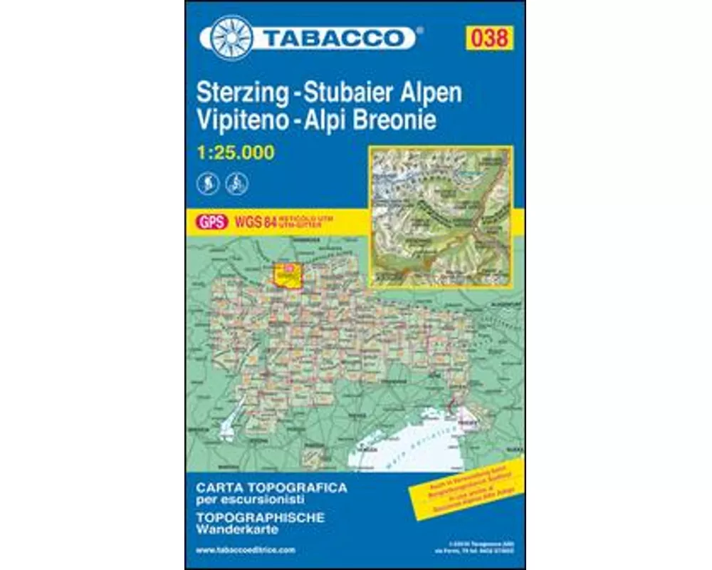 Tabacco Wandern 1 : 25 000 Sterzing Stubaier Alpen