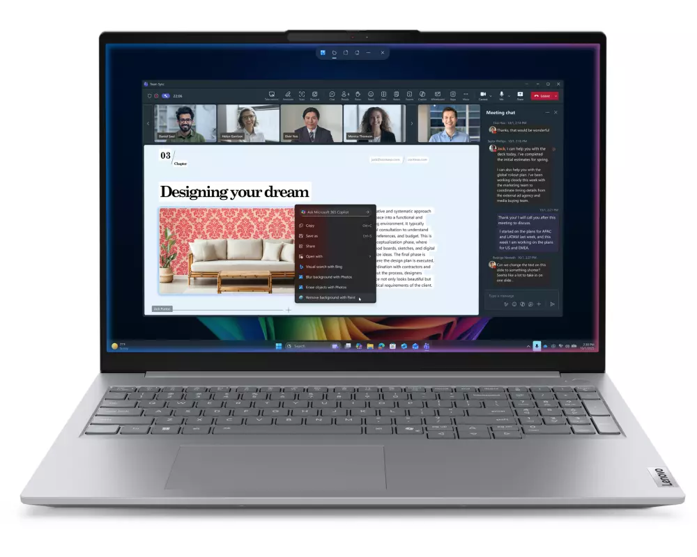 Lenovo ThinkBook 16 G9 IPL Copilot+ PC Intel Core Ultra 7 355 Laptop 40,6 cm (16") WUXGA 16 GB DDR5-SDRAM 512 GB SSD Wi-Fi 7 (802.11be) Windows 11 Pro Schweiz Grau