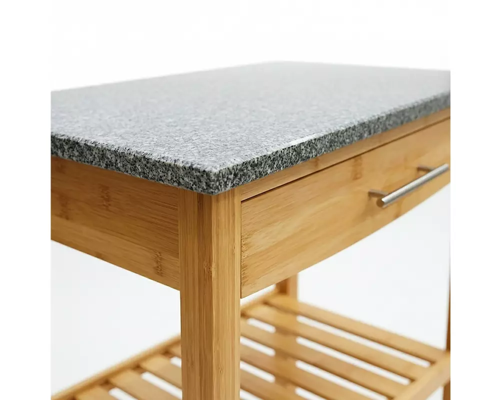 relaxdays Küchenwagen 58 x 85 x 40 cm, Braun/Grau
