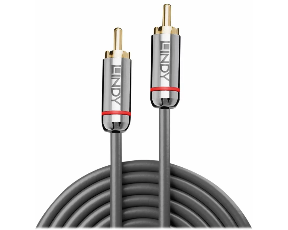 LINDY Cromo Line Audio Cable, Digital Coaxial, RCA-RCA, M-M, 1m, anthrazit