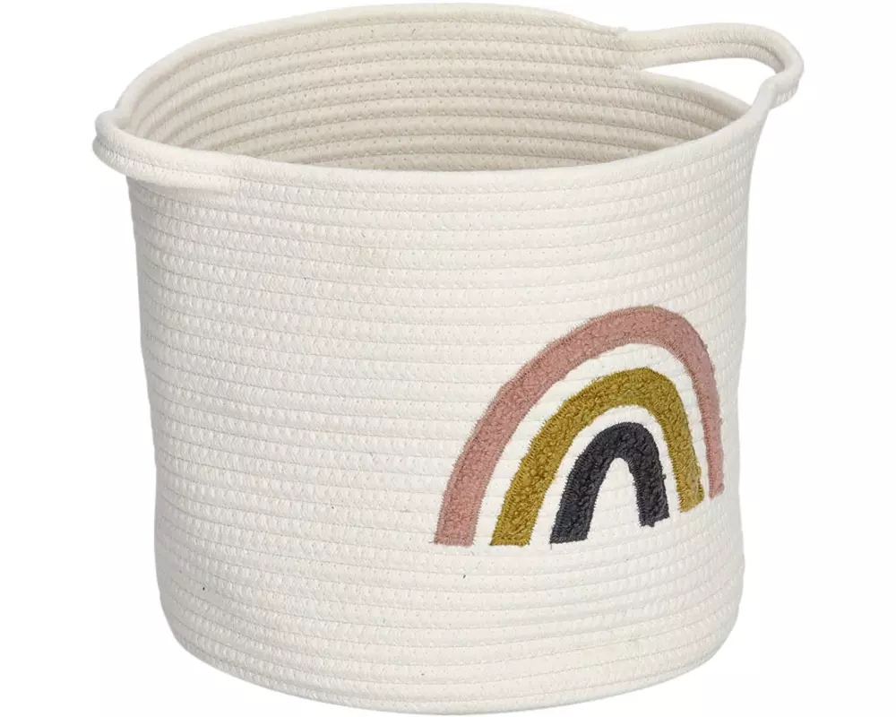 Zeller Present Spielzeugkorb Rainbow Weiss 35 x 28 cm
