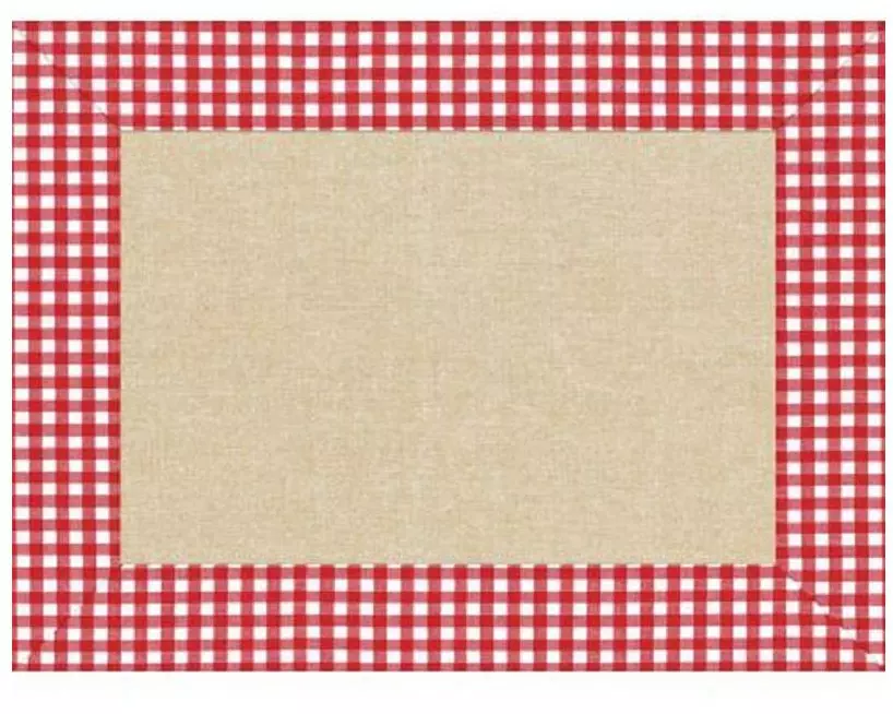 PRO nappe Tischset Vichy-Leinen 400 Stück, 30 cm x 40 cm, Beige/Rot