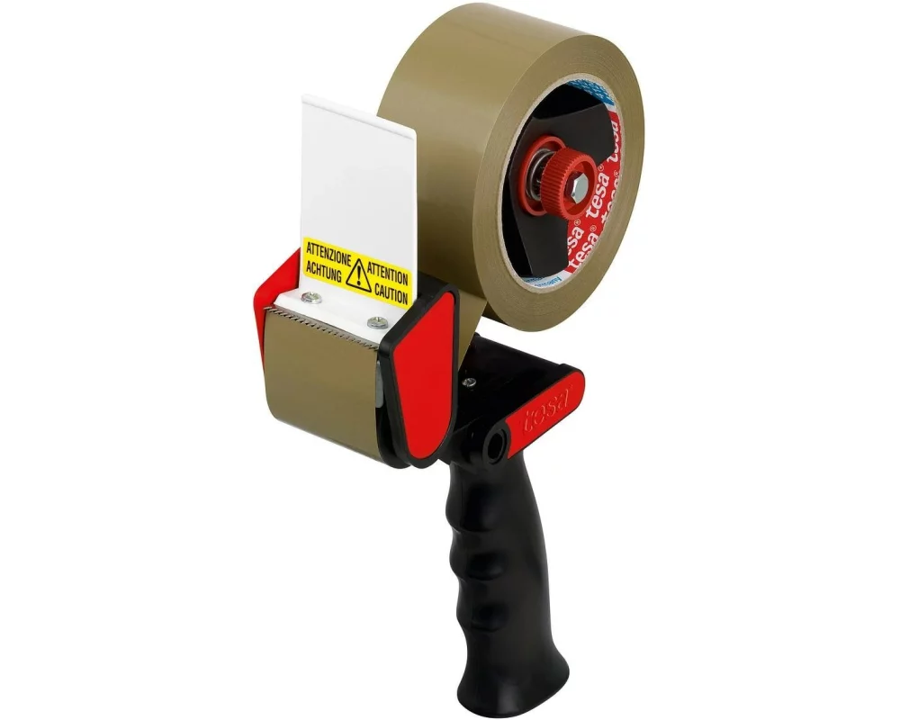 tesa Klebebandabroller 50 mm x 66 m, Schwarz/Rot