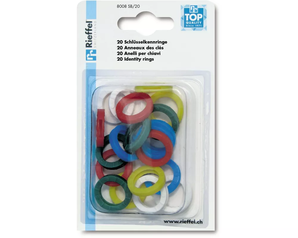 Robert Rieffel Schlüsselring 25 mm, 20 Stück, Mehrfarbig