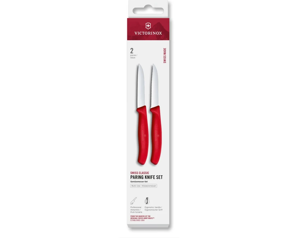 Victorinox Messer-Set Swiss Classic, 8 cm, Rot, 2 Stück