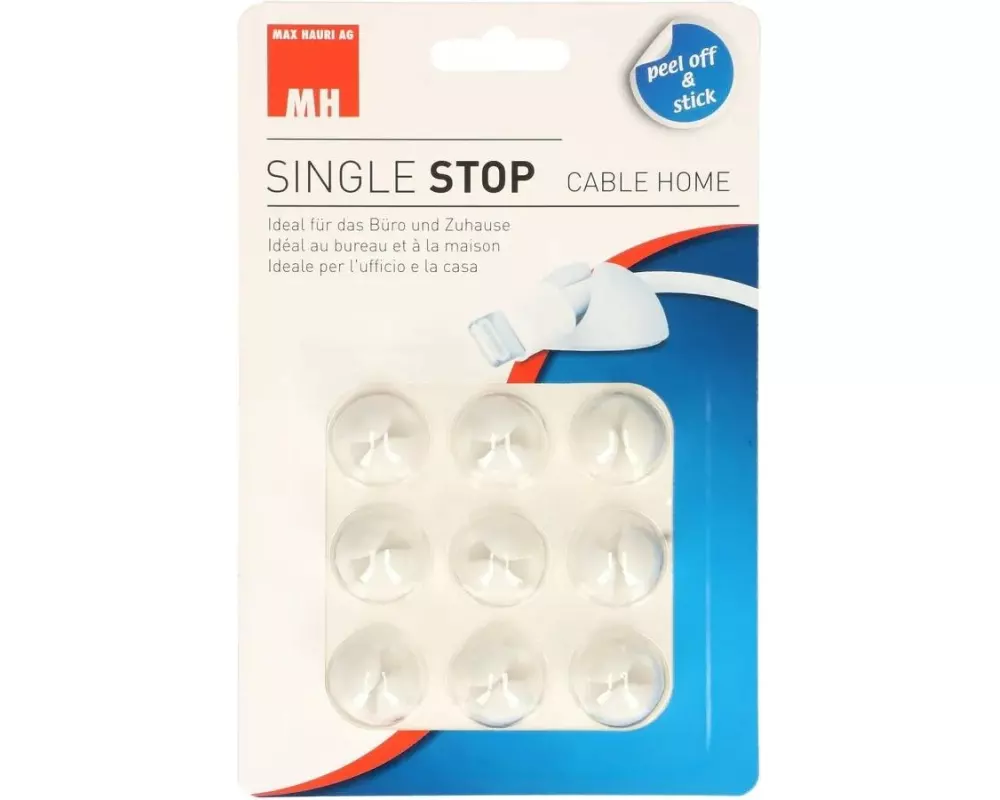 Max Hauri Kabel-Clip 1er, 9 Stück, Weiss