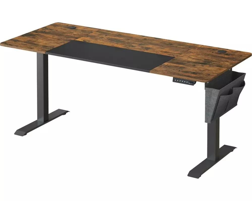 Songmics Stehtisch Vintagebraun – Schwarz, 160 x 70 cm