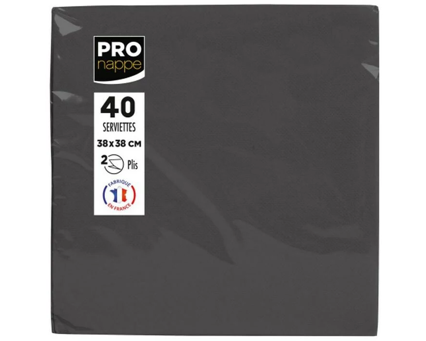 PRO nappe Papierservietten Schwarz 38 cm x 38 cm, 40 Stück