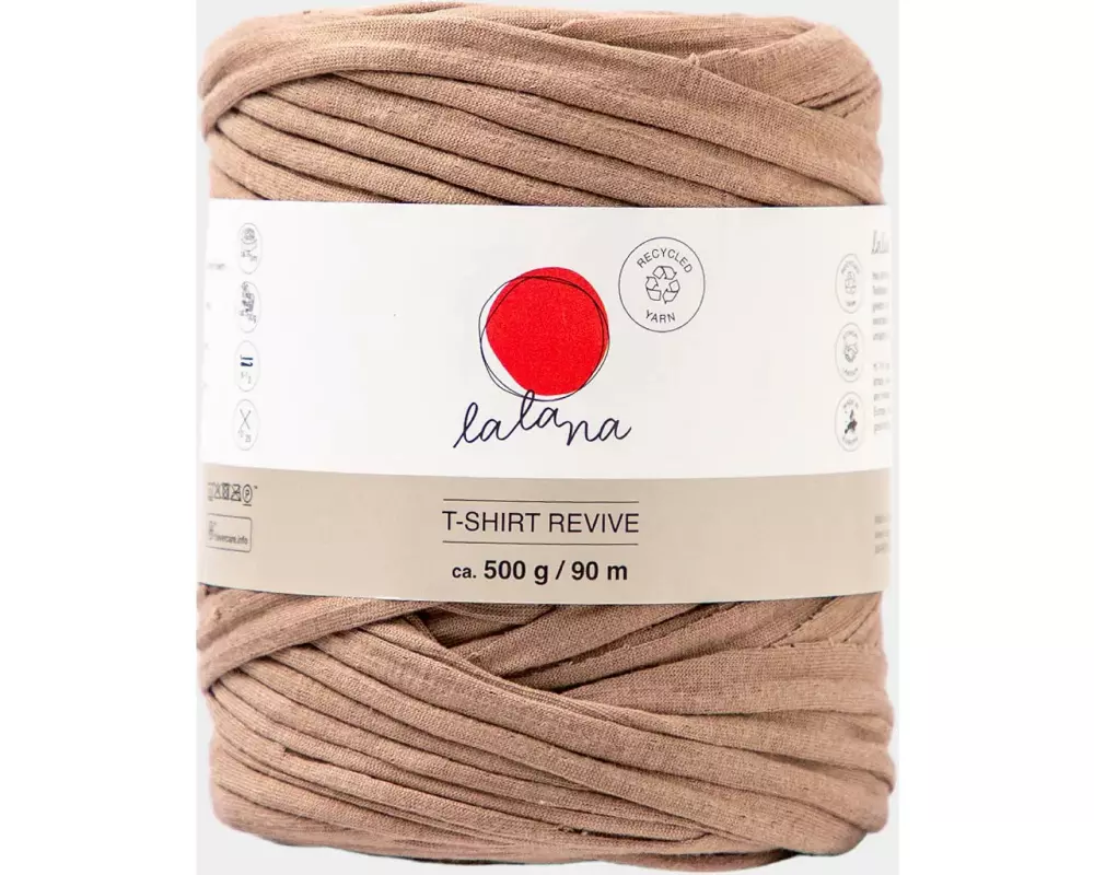 lalana Wolle T-Shirt Revive 5 mm, 500 g, Coffee