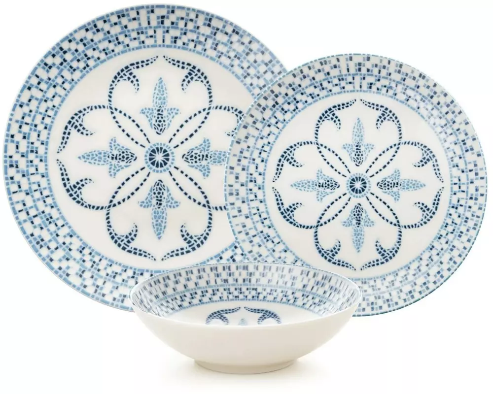 Hermia Geschirr-Set Blau/Weiss