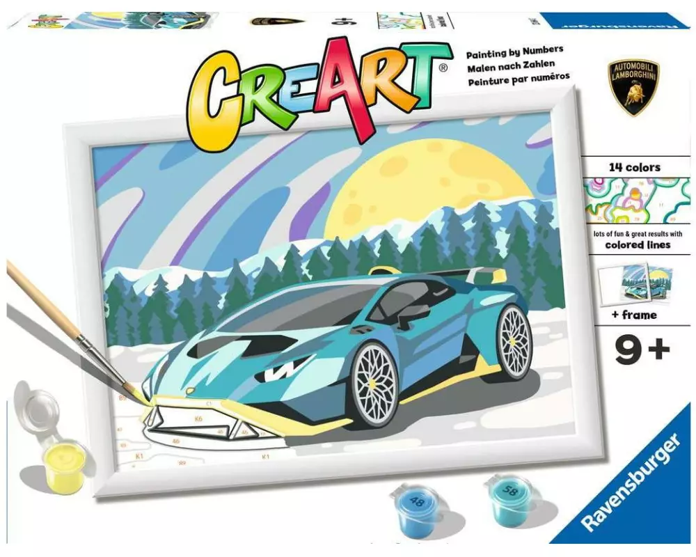 Ravensburger Malen nach Zahlen CreArt: Blue Lamborghini