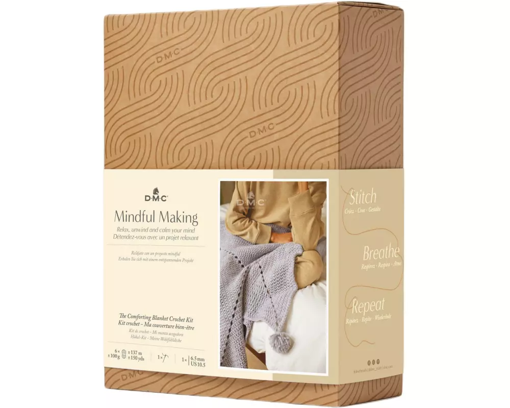 DMC Häkelset Mindful Making Kuscheldecke, 90 x 90 cm