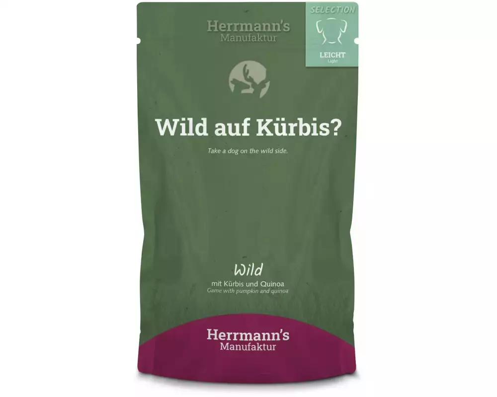 Herrmann's Nassfutter Leicht Wild mit Kürbis und Quinoa