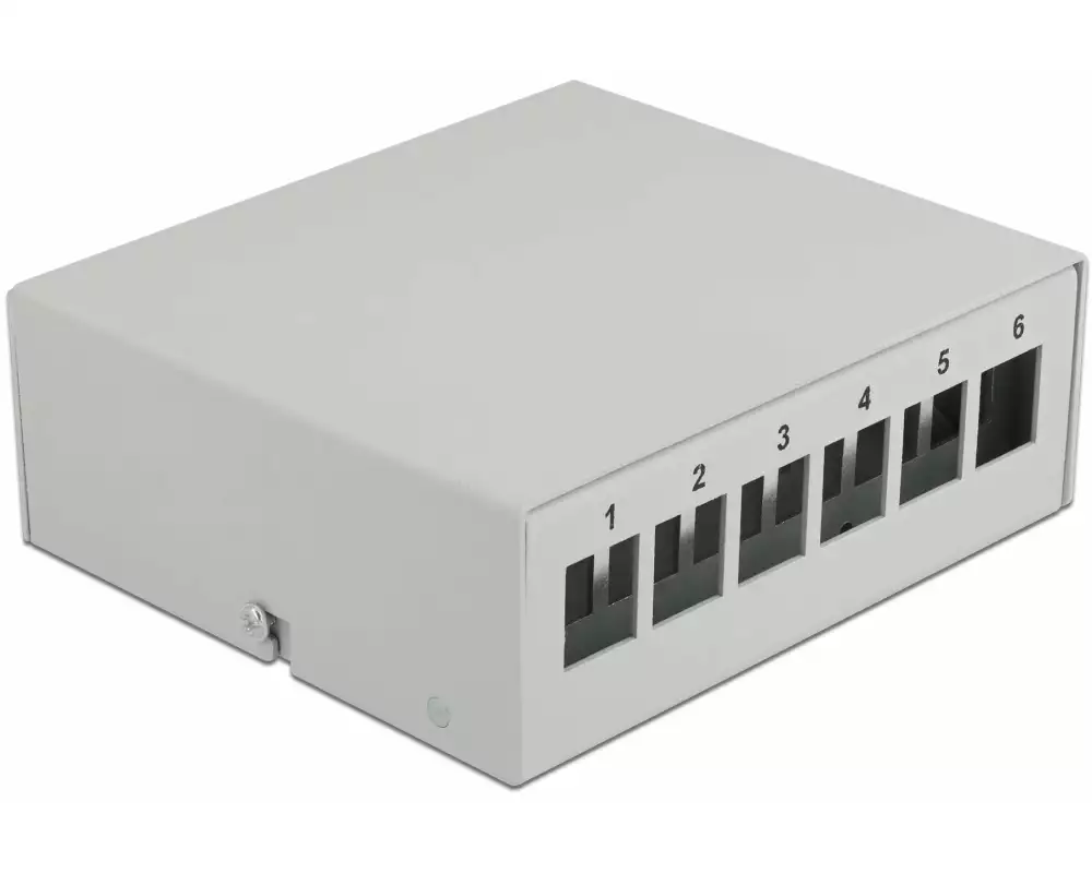 Delock Gehäuse Keystone Patchpanel 6 Port grau
