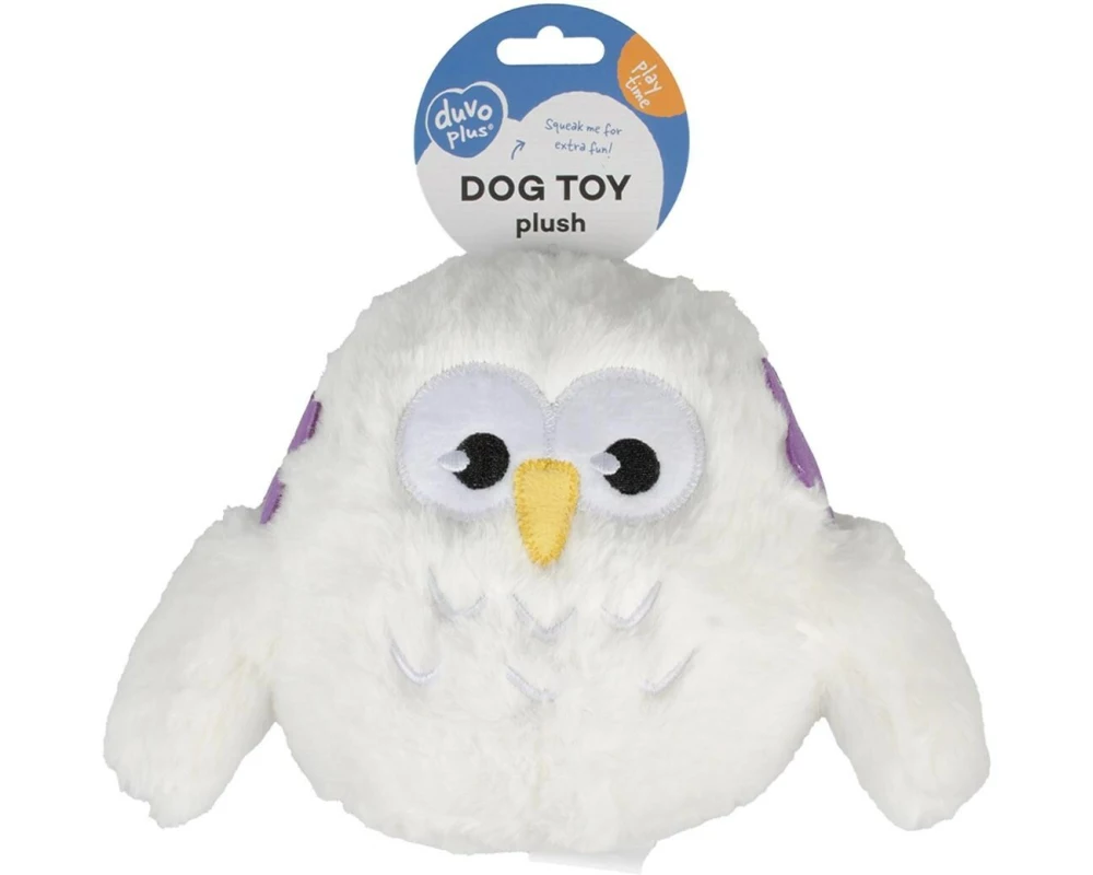 duvoplus Plüschtier Eule Flower Weiss