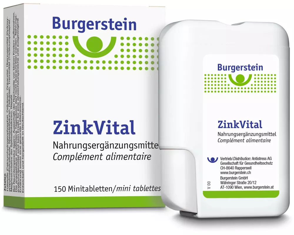 Burgerstein Tablette ZinkVital 5 mg 150 Minitabletten im Klickdispenser