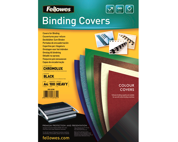 FELLOWES Gloss Cover A4 5378504 schwarz 100 Stück