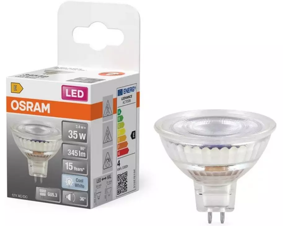 OSRAM Lampe LED STAR MR16 3.4W Kaltweiss/Tageslichtweiss (KW)